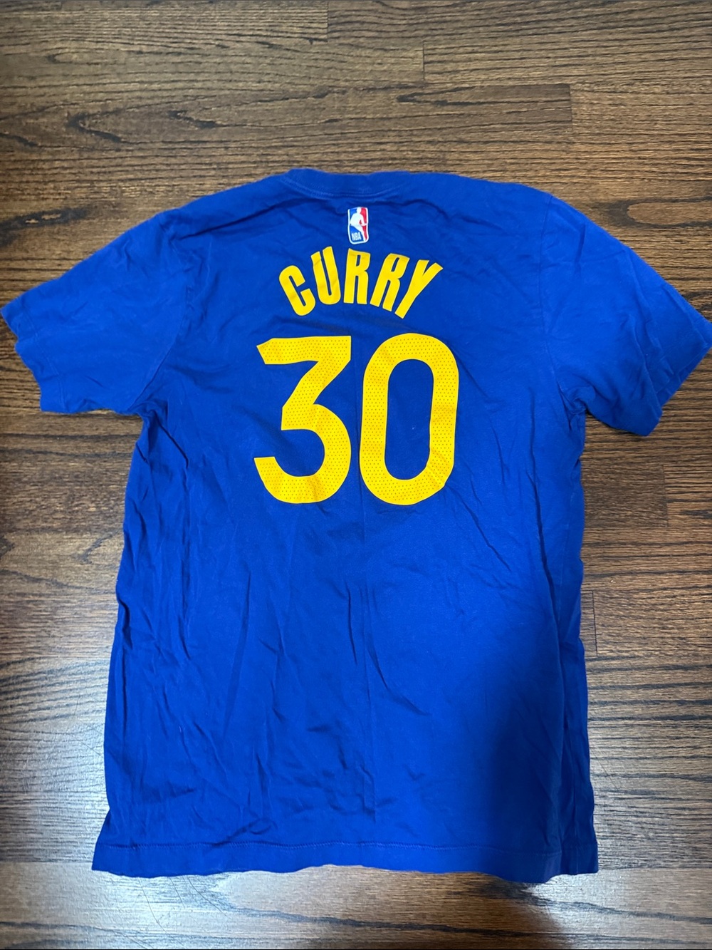 Nike Golden State Warriors #30 Blue Tee with Yellow Logo